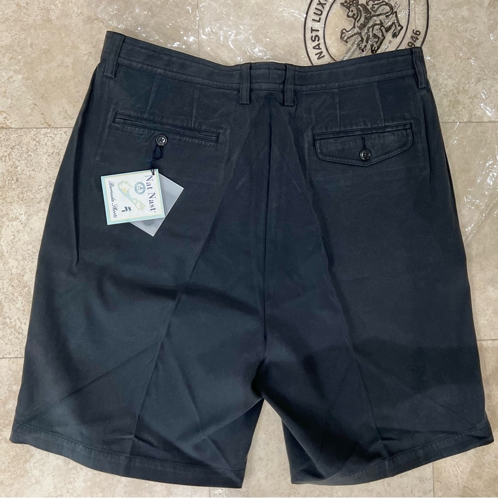 Nat Nast Bermuda Men's Black Luxury Shorts NWT - Picture 3 of 5